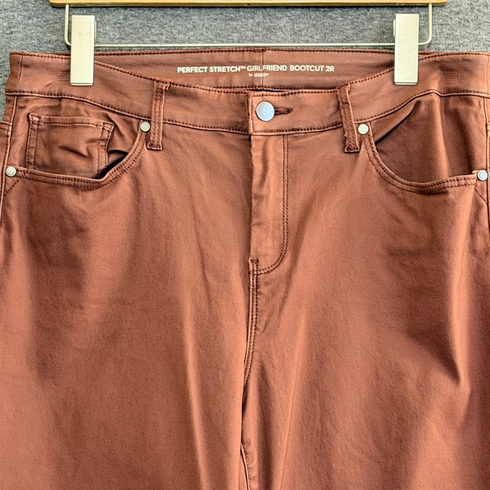 Chicos Bootcut Faux Leather Trousers Brown Sz2 (12) Cowgirl Rodeo Date Night - Picture 3 of 8